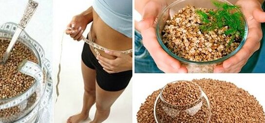 The main ingredient in the dietary menu is buckwheat porridge.